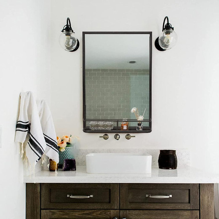 Metal Bathroom Mirror With Shelf Semis Online